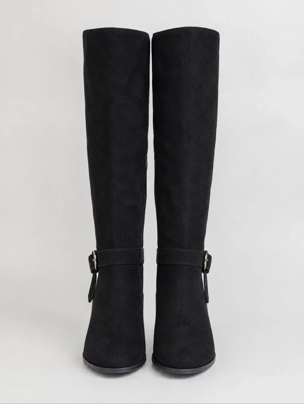 Style & Co Women's Omahaa Western Belt Boots Knee High Noots Black Size 5.5